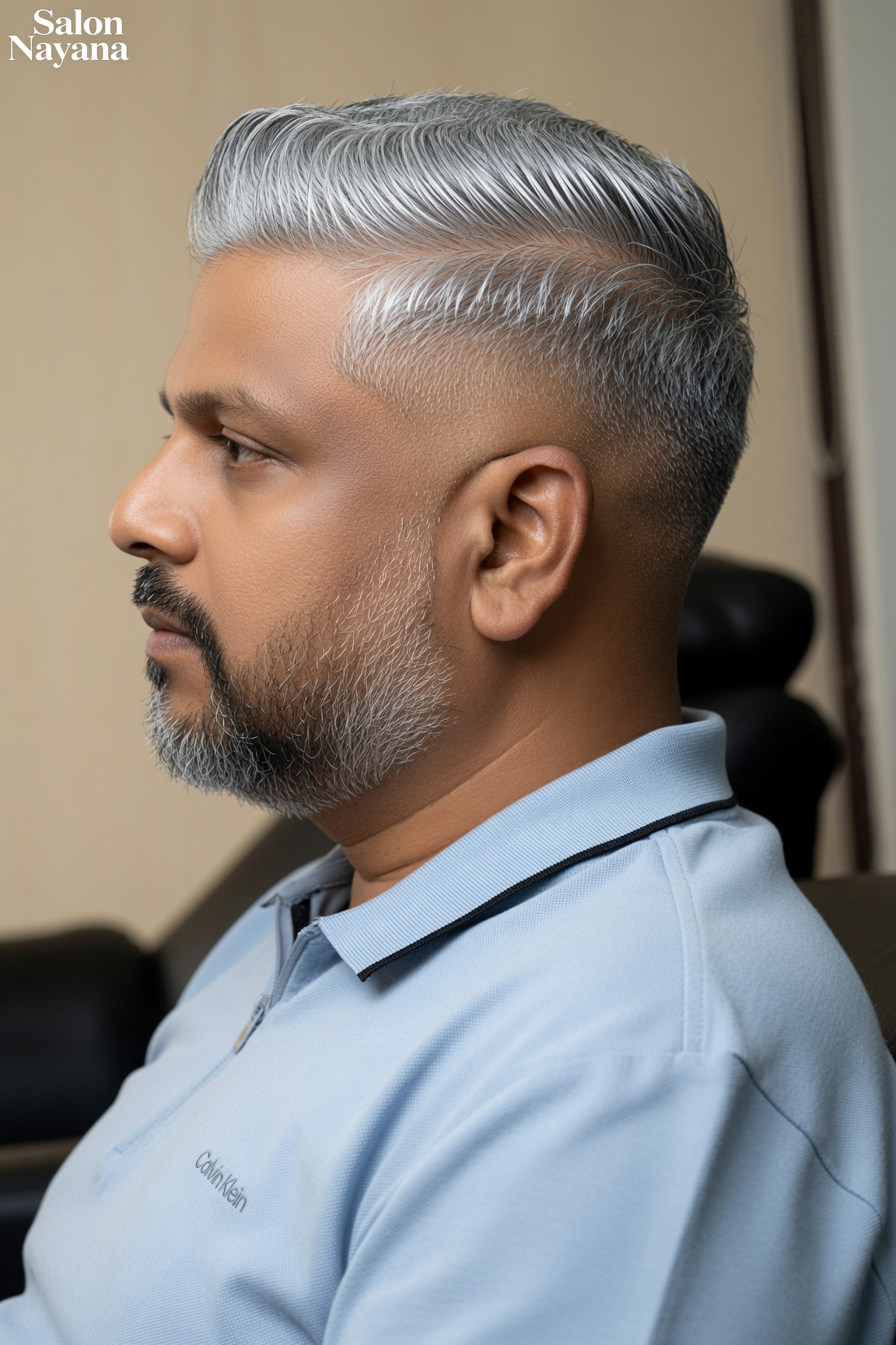 A precise men's silver crop and fade